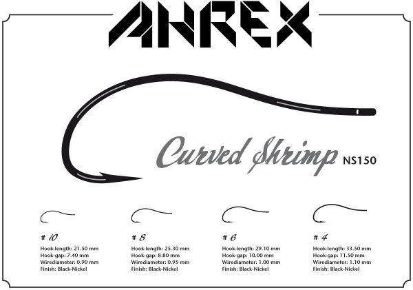 Ahrex  NS 150 Curved Shrimp Fliegenhaken
