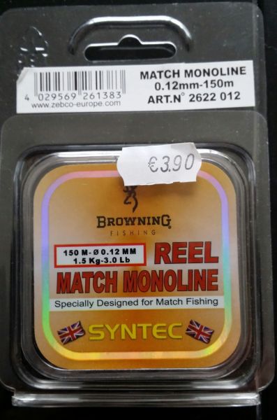 Browning Syntec Reel Match Monofile Angelschnur 0,12mm